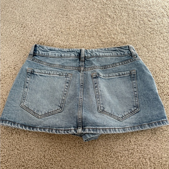 Garage Blue Denim Skirt With Built In Shorts - Picture 3 of 4